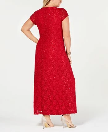 Connected Plus Size Sequined Lace Gown 4 Connected Plus Size Sequined Lace Gown - Image 2
