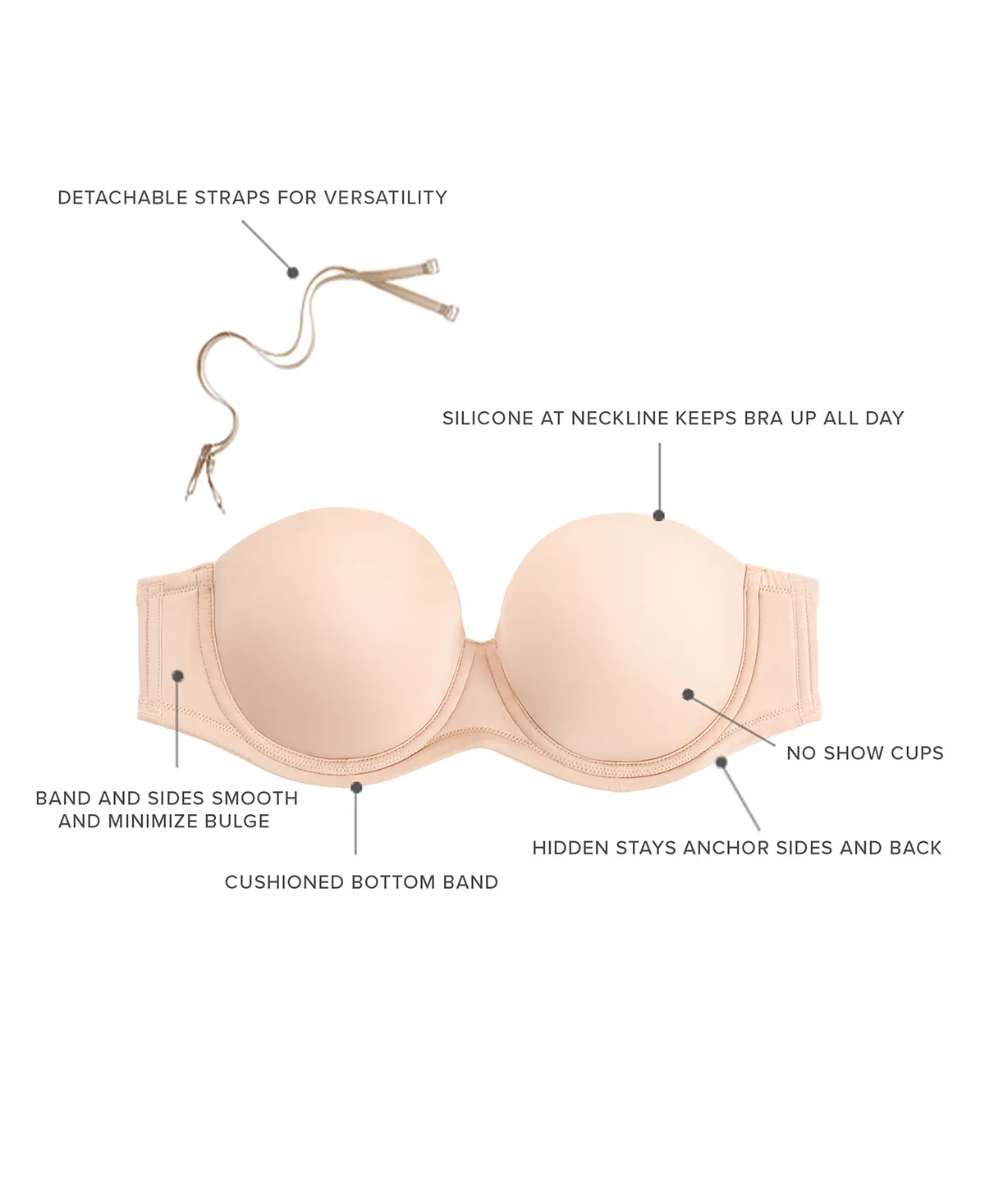 Wacoal Red Carpet Full Figure Underwire Strapless Bra 854119, Up To I Cup 11 Wacoal Red Carpet Full Figure Underwire Strapless Bra 854119, Up To I Cup - Image 9