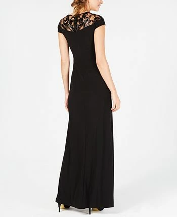 Adrianna Papell Women's Papell Sequin Embellished Illusion-Lace Gown 4 Adrianna Papell Women's Papell Sequin Embellished Illusion-Lace Gown - Image 2