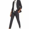 Bar III Women's Collarless Open-Front Jacket, Bow-Neck Blouse & Straight-Leg Pants, Created For Macy's -Adrianna Papell Sales Shop 14606946 fpx