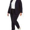 Bar III Trendy Plus Size Open-Front Blazer, Tie-Neck Blouse & Ankle Pants, Created For Macy's -Adrianna Papell Sales Shop 16226406 fpx