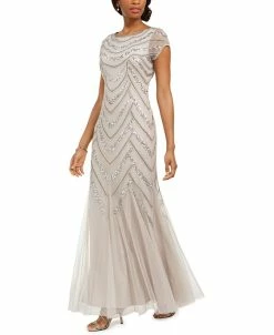 Adrianna Papell Embellished Godet-Inset Gown -Adrianna Papell Sales Shop 16634629 fpx