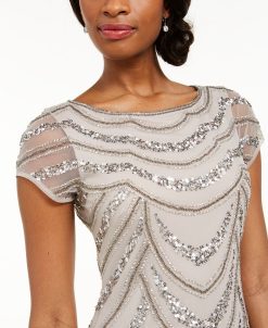 Adrianna Papell Embellished Godet-Inset Gown -Adrianna Papell Sales Shop 16634630 fpx