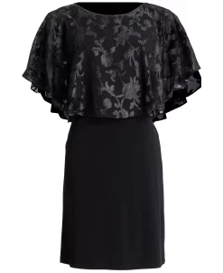 Connected Metallic Chiffon-Cape Dress -Adrianna Papell Sales Shop 17645164 fpx