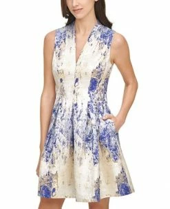 Vince Camuto Jacquard Fit & Flare Dress -Adrianna Papell Sales Shop 18259999 fpx