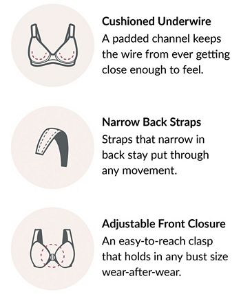 Women's Full Figure Wonderwire Front Close Stretch Lace Bra With Narrow Set Straps Glamorise Women's Full Figure Wonderwire Front Close Stretch Lace Bra With Narrow Set Straps -Adrianna Papell Sales Shop
