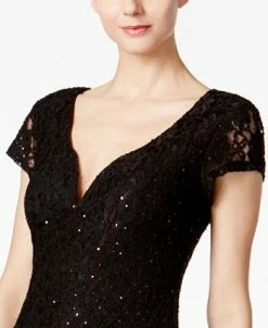 Connected Sequined Lace Column Gown -Adrianna Papell Sales Shop 18737130 fpx