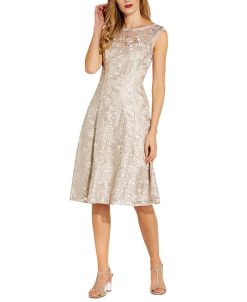 Adrianna Papell Embroidered A-Line Dress