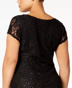 Connected Plus Size Sequined Lace Gown 10 Connected Plus Size Sequined Lace Gown -Adrianna Papell Sales Shop 19074746 fpx