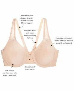 Wacoal Men's Soft Embrace Lace Detail Front-Close Bra 851311 -Adrianna Papell Sales Shop 19234103 fpx