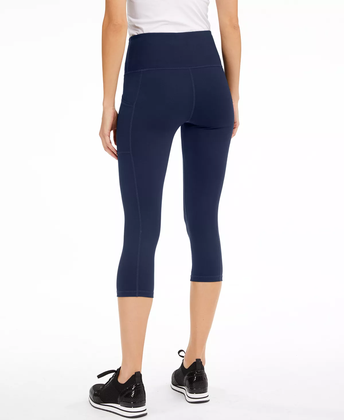 ID Ideology Women's Compression High-Rise Side-Pocket Cropped Leggings, Regular & Petite, Created For Macy's 7 ID Ideology Women's Compression High-Rise Side-Pocket Cropped Leggings, Regular & Petite, Created For Macy's - Image 5