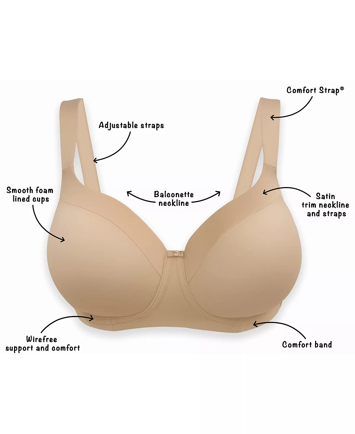 Playtex Women's Secrets Shapes & Supports Balconette Full Figure Wirefree Bra US4824 5 Playtex Women's Secrets Shapes & Supports Balconette Full Figure Wirefree Bra US4824 - Image 3
