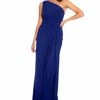 Adrianna Papell One-Shoulder Side-Drape Cascade Matte Jersey Gown -Adrianna Papell Sales Shop 19734038 fpx
