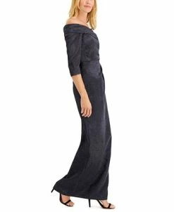 Adrianna Papell Off-The-Shoulder Gown -Adrianna Papell Sales Shop 19829443 fpx