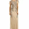 Papell Studio Beaded Illusion-Sleeve Gown -Adrianna Papell Sales Shop 19829503 fpx