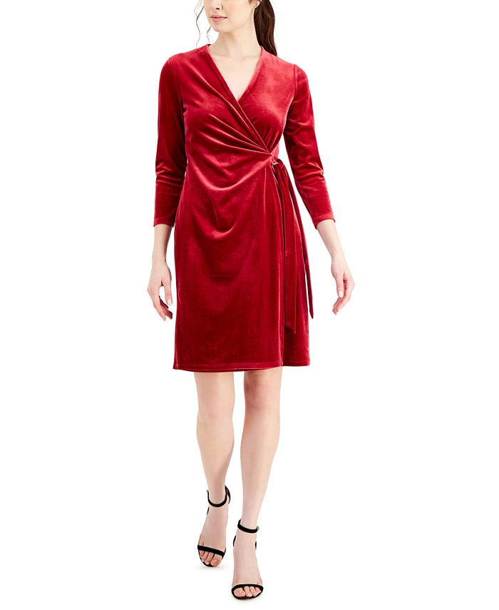 Velvet Wrap Sheath Dress Anne Klein Velvet Wrap Sheath Dress -Adrianna Papell Sales Shop