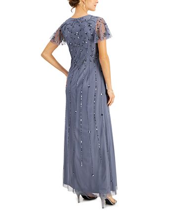 Flutter-Sleeve Embellished Gown Papell Studio Flutter-Sleeve Embellished Gown -Adrianna Papell Sales Shop