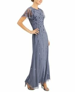 Papell Studio Flutter-Sleeve Embellished Gown -Adrianna Papell Sales Shop 20154769 fpx