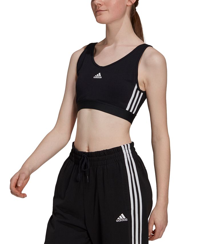 Women's Essentials 3-Stripes Crop Top ADIDAS Women's Essentials 3-Stripes Crop Top -Adrianna Papell Sales Shop