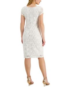 Connected Sequined Lace Sweetheart Sheath Dress -Adrianna Papell Sales Shop 20384743 fpx