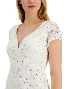 Connected Sequined Lace Sweetheart Sheath Dress -Adrianna Papell Sales Shop 20384745 fpx
