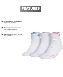 ADIDAS Women's Cushioned II 3-Pack Low-Cut Socks -Adrianna Papell Sales Shop 20492657 fpx