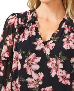 CeCe Floral-Print Ruffled Dress -Adrianna Papell Sales Shop 20797842 fpx