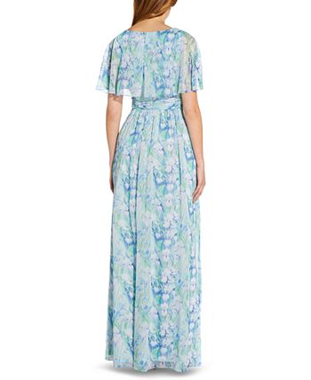 Floral-Print Chiffon Gown Adrianna Papell Floral-Print Chiffon Gown -Adrianna Papell Sales Shop