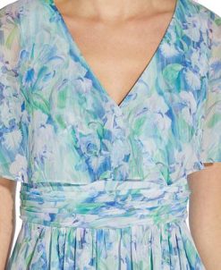 Adrianna Papell Floral-Print Chiffon Gown 4 Adrianna Papell Floral-Print Chiffon Gown -Adrianna Papell Sales Shop 20910248 fpx