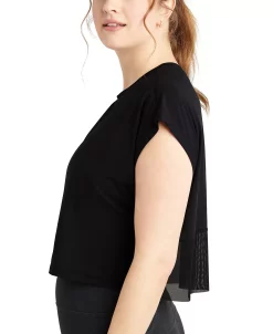 Champion Women's Mesh-Trim Cropped T-Shirt -Adrianna Papell Sales Shop 20927537 fpx