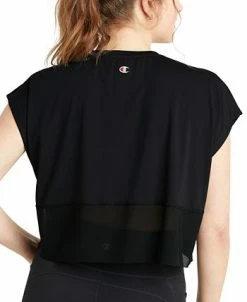 Champion Women's Mesh-Trim Cropped T-Shirt -Adrianna Papell Sales Shop 20927538 fpx