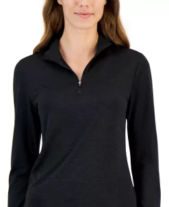 ID Ideology Women's Essentials Quarter-Zip Top, Created For Macy's -Adrianna Papell Sales Shop 20996862 fpx