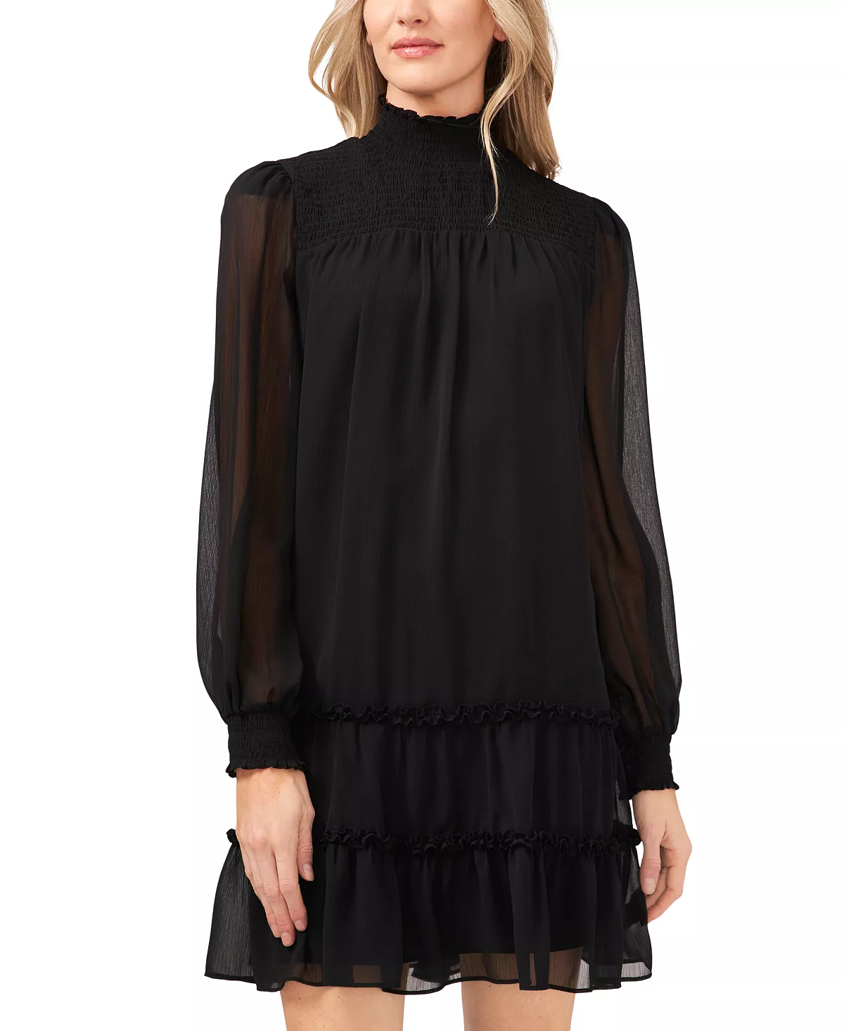 CeCe Smocked Mock-Neck Dress 6 CeCe Smocked Mock-Neck Dress - Image 4