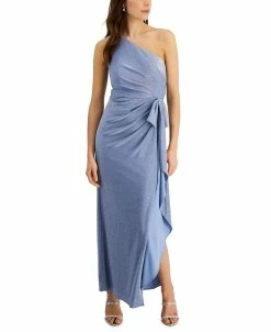 Adrianna Papell One-Shoulder Metallic Gown