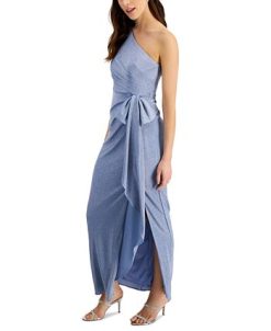 Adrianna Papell One-Shoulder Metallic Gown 4 Adrianna Papell One-Shoulder Metallic Gown -Adrianna Papell Sales Shop 21064605 fpx