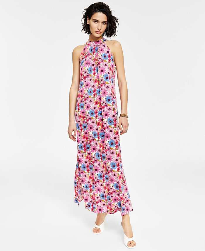 Women's Printed High-Neck Dress, Created For Macy's Bar III Women's Printed High-Neck Dress, Created For Macy's -Adrianna Papell Sales Shop