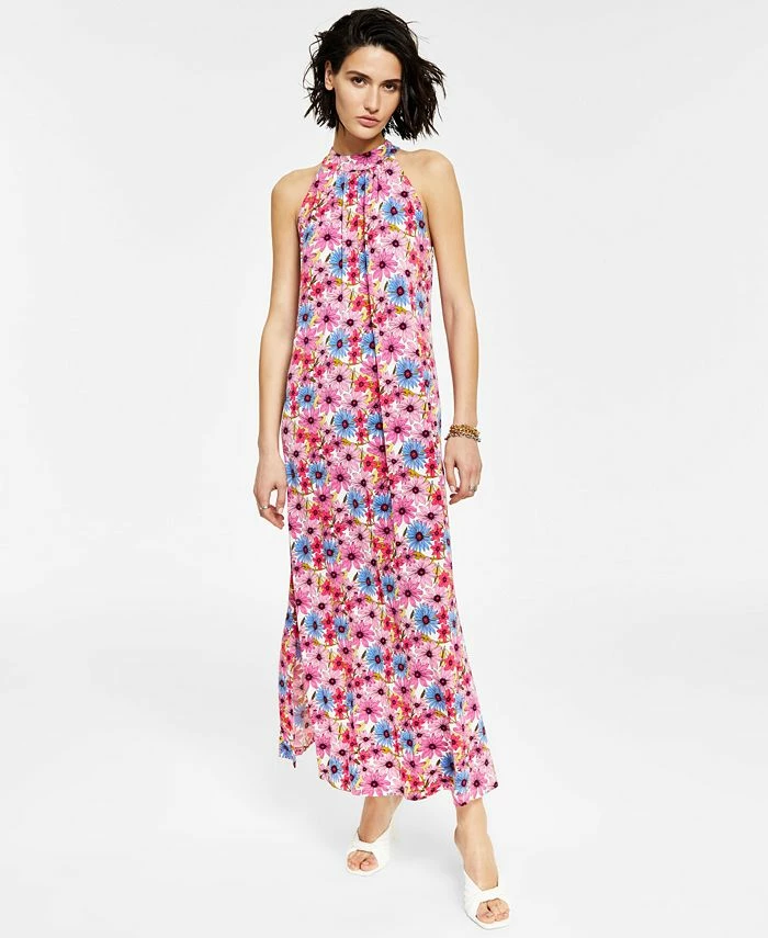 Bar III Women's Printed High-Neck Dress, Created For Macy's 3 Bar III Women's Printed High-Neck Dress, Created For Macy's