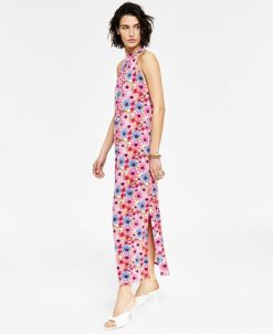 Bar III Women's Printed High-Neck Dress, Created For Macy's 4 Bar III Women's Printed High-Neck Dress, Created For Macy's -Adrianna Papell Sales Shop 21125071 fpx
