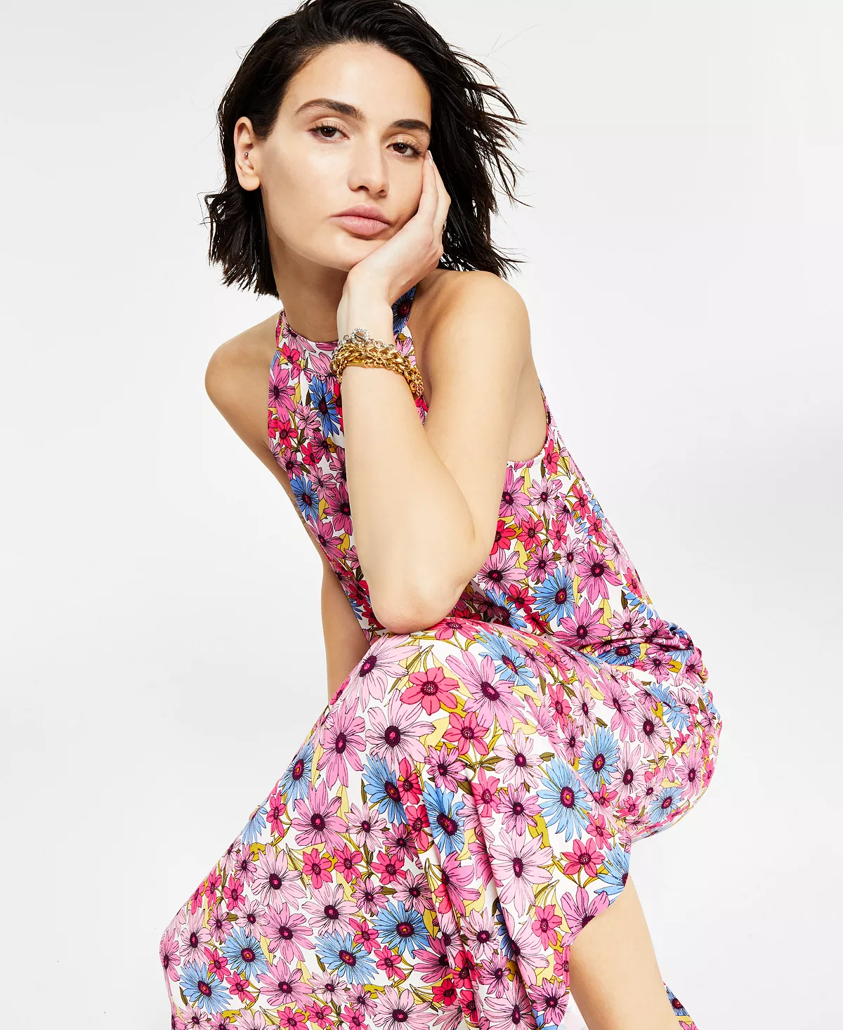 Bar III Women's Printed High-Neck Dress, Created For Macy's 6 Bar III Women's Printed High-Neck Dress, Created For Macy's - Image 4