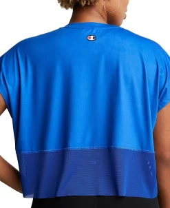 Champion Women's Mesh-Trim Cropped T-Shirt -Adrianna Papell Sales Shop 21153693 fpx