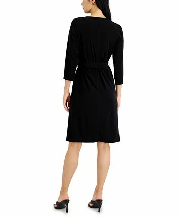 Alfani Women's V-Neck Wrap Dress, Created For Macy's 4 Alfani Women's V-Neck Wrap Dress, Created For Macy's - Image 2