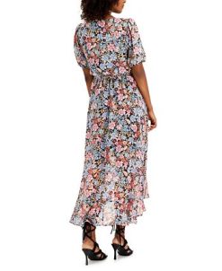 INC International Concepts Printed Ruffled Faux-Wrap Dress, Created For Macy's -Adrianna Papell Sales Shop 21229702 fpx