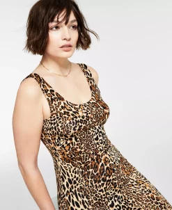 Bar III Cheetah-Print Sleeveless Bodycon Midi Dress, Created For Macy's -Adrianna Papell Sales Shop 21545695 fpx