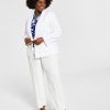 Kasper Plus Size Blazer, Printed Cowlneck Top & Modern Dress Pants