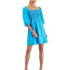 Bar III Women's Puff-Sleeve Smocked Dress, Created For Macy's
