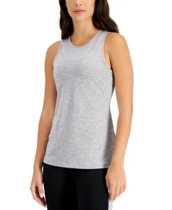 ID Ideology Women's Essentials Heathered Keyhole-Back Tank Top, Created For Macy's -Adrianna Papell Sales Shop 21639622 fpx