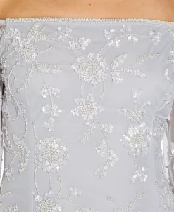 Adrianna Papell Women's Off-The-Shoulder Embellished Gown -Adrianna Papell Sales Shop 21641200 fpx