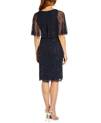 Women's Beaded Cape Cocktail Dress Adrianna Papell Women's Beaded Cape Cocktail Dress -Adrianna Papell Sales Shop