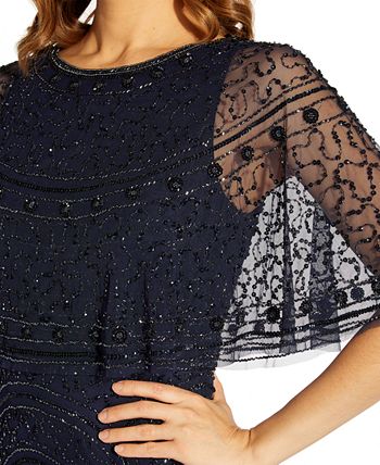 Women's Beaded Cape Cocktail Dress Adrianna Papell Women's Beaded Cape Cocktail Dress -Adrianna Papell Sales Shop