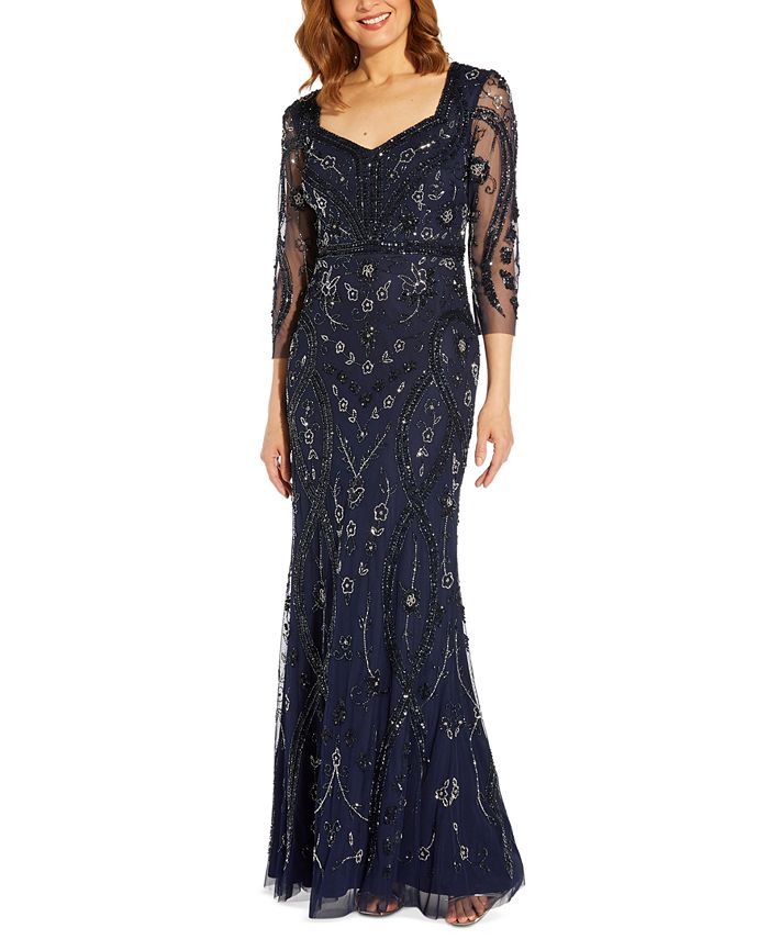 Women's Beaded Cutout-Back Gown Adrianna Papell Women's Beaded Cutout-Back Gown -Adrianna Papell Sales Shop